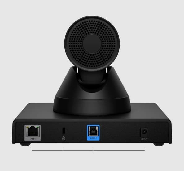 HP Poly Studio E60 dual-lens PTZ camera, rear connector panel