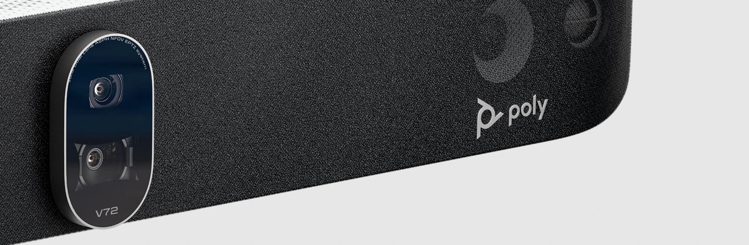 Poly Studio V72 USB Video Bar, dual-lens camera detail