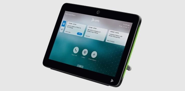 Poly TC10 Touch Controller Black, angled front view