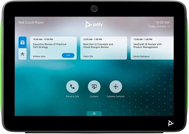 Poly TC10 Touch Controller Black, front view on table stand