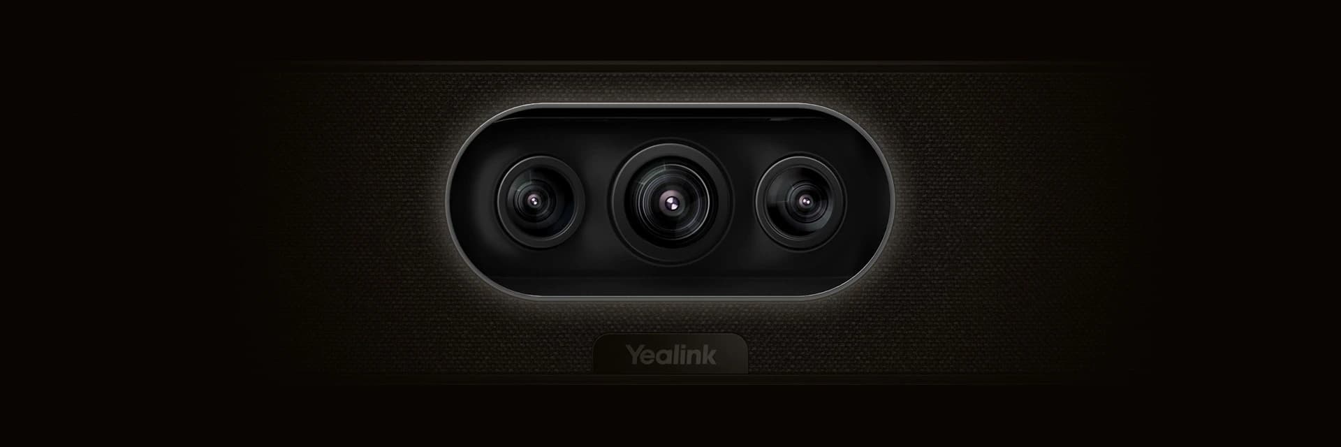 Yealink MeetingBar A25 triple-lens camera detail