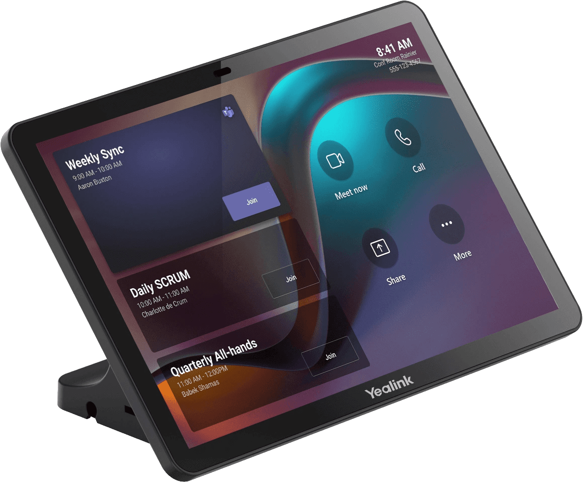 Yealink CTP25 touch console included with the A50-031 bundle, angled view