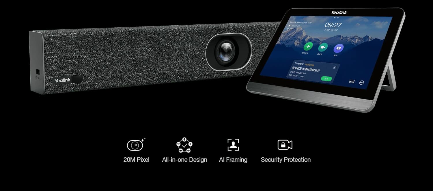 Yealink MeetingEye 400 video bar with touch console