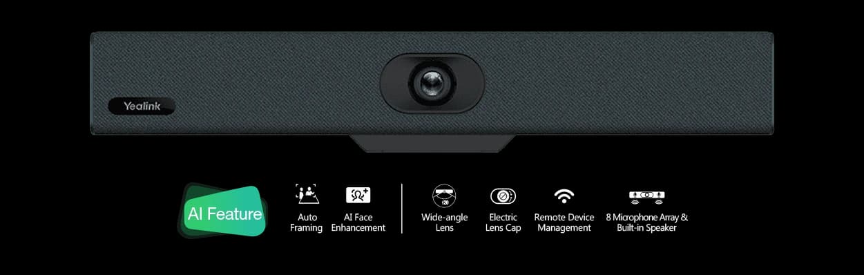 Yealink UVC34 USB video bar, front view