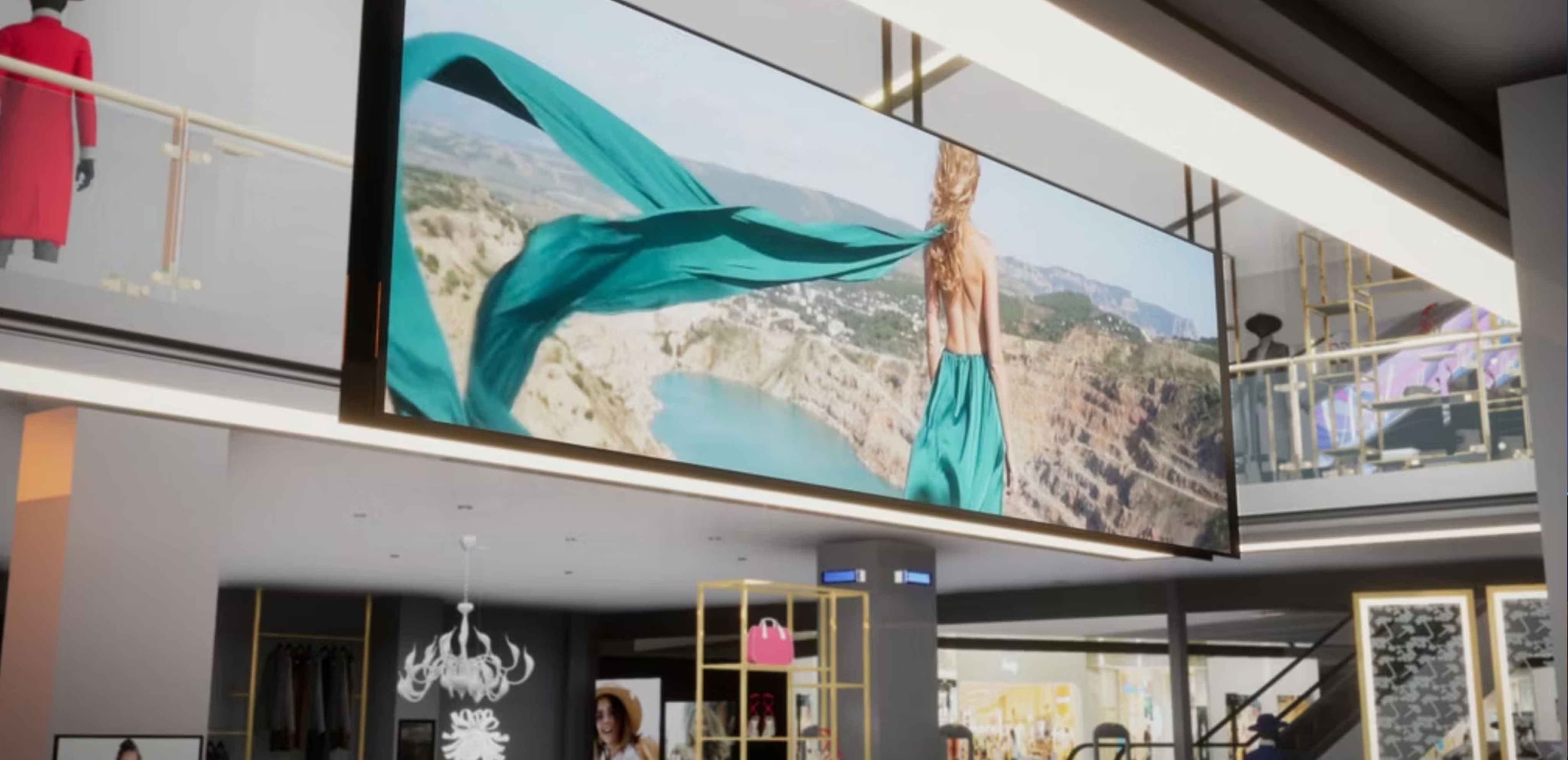 Ageru Active LED Slim video wall installed in a retail setting