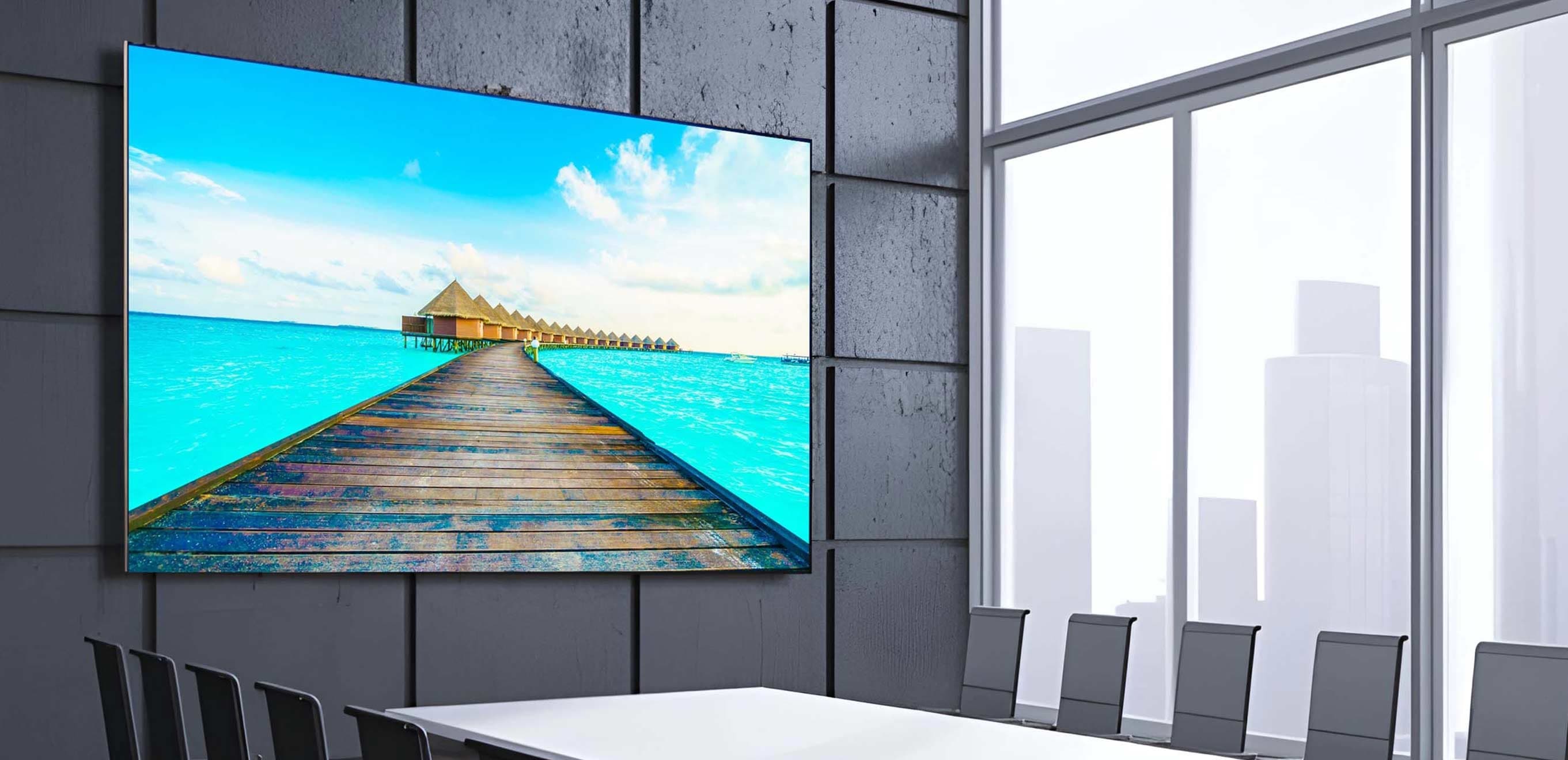 Ageru Active LED Standard video wall installed in a boardroom